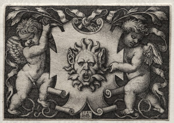Vignette au Mascaron, 1544. Hans Sebald Beham (German, 1500-1550). Engraving