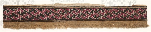 Border Strip, c. 1100-1400. Peru, Central Coast, Chancay, 12th-15th century. Tabby weave with supplementary pattern weft; cotton; average: 9.6 x 71.1 cm (3 3/4 x 28 in.)