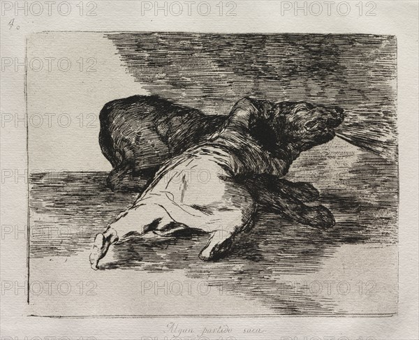 The Horrors of War:  He Gets Something Out of It.. Francisco de Goya (Spanish, 1746-1828). Etching and aquatint