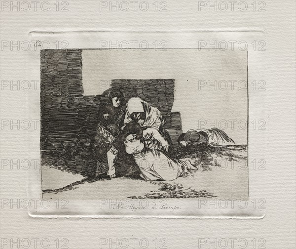 The Horrors of War:  They Do Not Arrive In Time. Francisco de Goya (Spanish, 1746-1828). Etching and aquatint