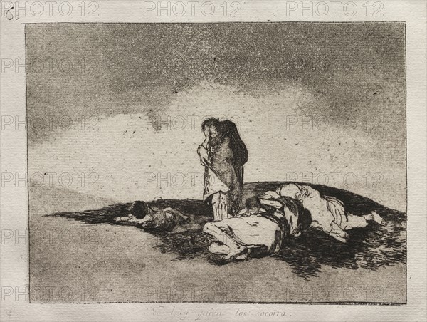 The Horrors of War:  There is No One to Help Them. Francisco de Goya (Spanish, 1746-1828). Etching and aquatint