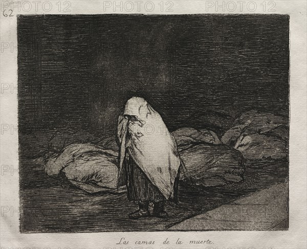 The Horrors of War:  The Beds of Death. Francisco de Goya (Spanish, 1746-1828). Etching and aquatint