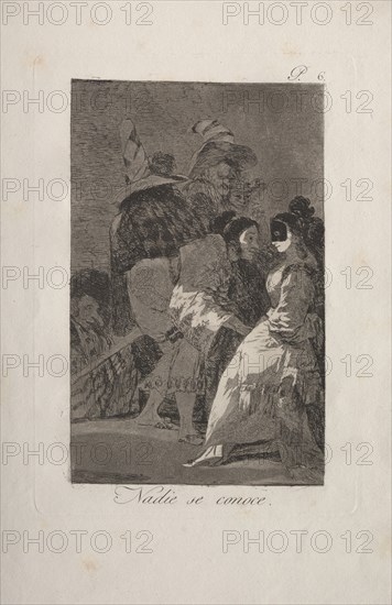 Caprichos:  No One Knows Himself. Francisco de Goya (Spanish, 1746-1828). Etching and aquatint