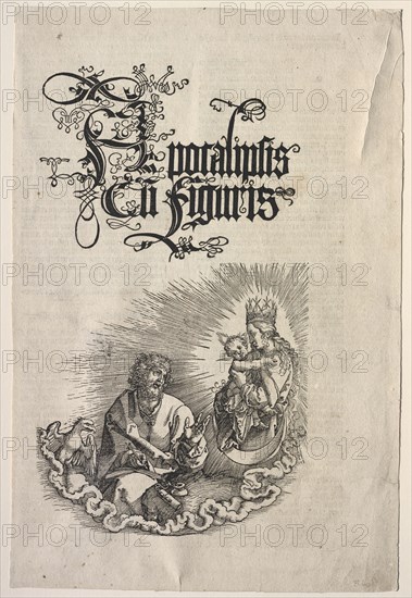 Revelation of St. John: Title Page to the Apocalypse, 1511. Albrecht Dürer (German, 1471-1528). Woodcut