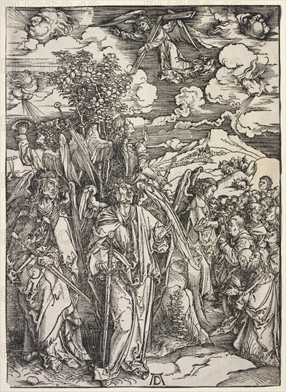 Revelation of St. John: Four Angels Holding up the Winds, 1511. Albrecht Dürer (German, 1471-1528). Woodcut