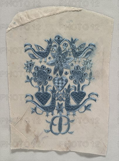 Embroidered Fragment, 1600s - 1700s. Greece, Crete, 17th-18th century. Embroidery; silk on silk tabby ground; overall: 18.5 x 13.1 cm (7 5/16 x 5 3/16 in.)