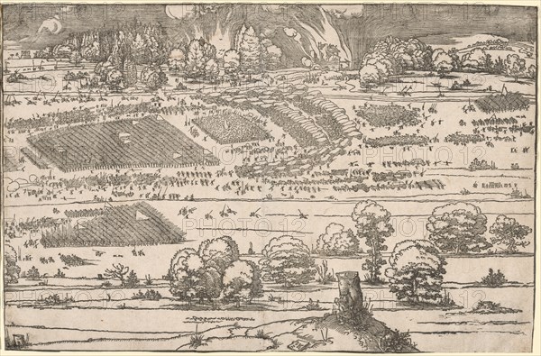 Siege of a Fortress:  Left Portion. Albrecht Dürer (German, 1471-1528). Woodcut