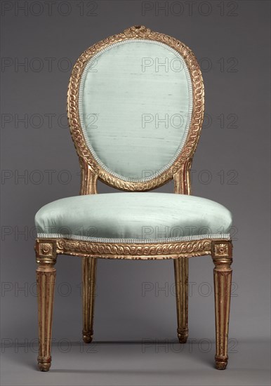 Pair of Side Chairs, 1700s. Jean Baptiste fils Lelarge (French, 1743-1802). Gilded wood; each: 90.2 x 51.5 x 54 cm (35 1/2 x 20 1/4 x 21 1/4 in.).