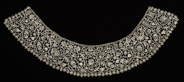 Needlepoint (Punto in aria) Lace Collar, 16th-17th century. Italy, Venice, 16th-17th century. Lace, needlepoint; overall: 47 x 124 cm (18 1/2 x 48 13/16 in.)