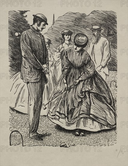 How Not to Play the Game, 1865. George Louis Palmella Busson Du Maurier (British, 1834-1896). Wood engraving