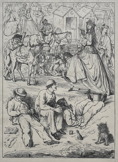 What We Did at the Seaside - Nothing, 1862. England, 19th century. Wood engraving