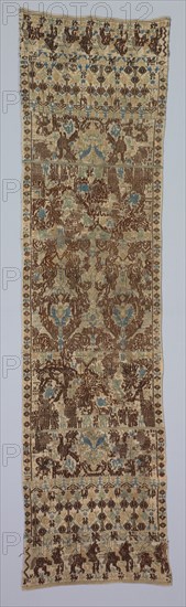 Saddle Cloth, 1700s. Italy, Abruzzi, 17th-18th century. Embroidery; silk on linen; overall: 288.3 x 26.7 cm (113 1/2 x 10 1/2 in.)