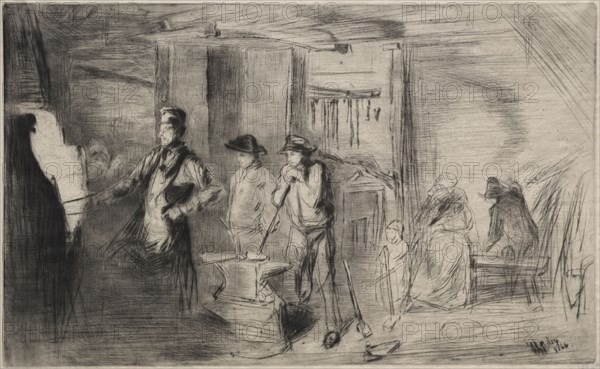 The Forge, 1866. James McNeill Whistler (American, 1834-1903). Drypoint