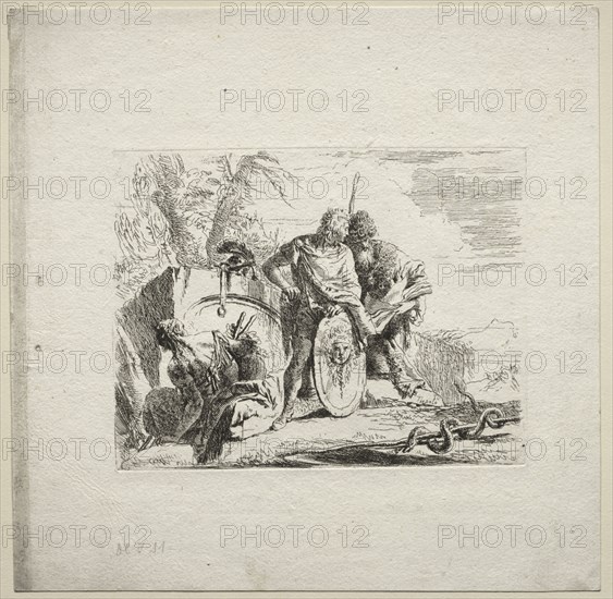 Various Caprices:  The Young Soldier and the Astrologer, 1785. Giovanni Battista Tiepolo (Italian, 1696-1770). Etching