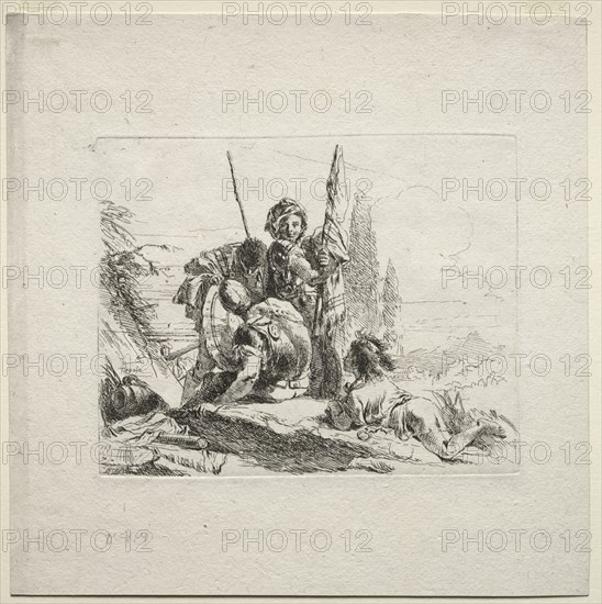 Various Caprices:  The Three Soldiers and the Boy, 1785. Giovanni Battista Tiepolo (Italian, 1696-1770). Etching