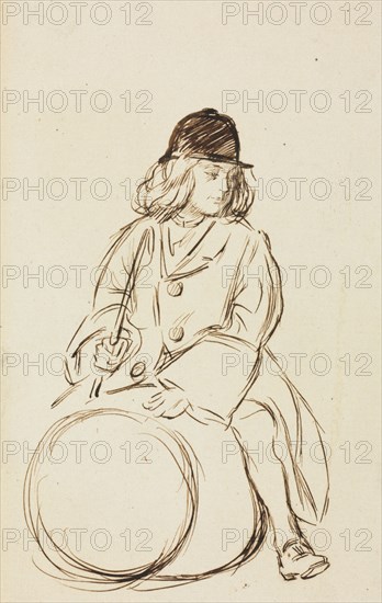 Portrait of Little Corbauld. Charles Samuel Keene (British, 1823-1891). Pen and ink; sheet: 18.1 x 11 cm (7 1/8 x 4 5/16 in.).