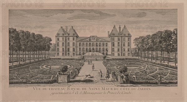 Chateau St. Maur. Jacques Rigaud (French, 1681-1754). Engraving