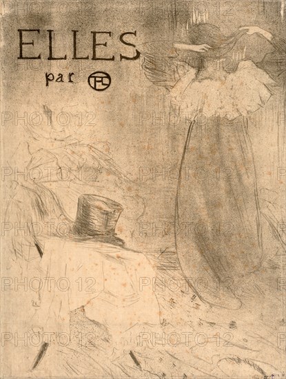 Folder for Frontispiece of Elles, 1896. Henri de Toulouse-Lautrec (French, 1864-1901). Lithograph