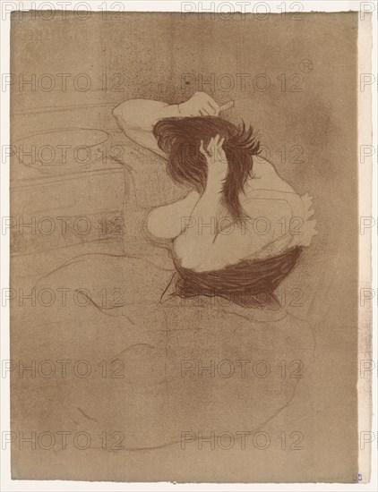 Elles: Woman Combing Her Hair, 1896. Henri de Toulouse-Lautrec (French, 1864-1901). Color lithograph