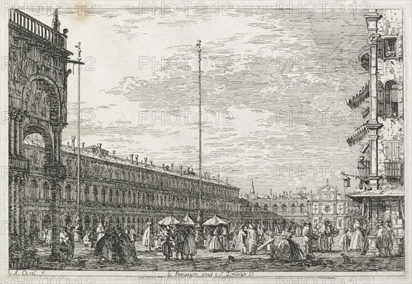 Views:  The Procurator's Palace and the Church of St. Géminien, Venice, 1735-1746. Antonio Canaletto (Italian, 1697-1768). Etching