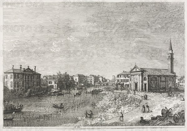 Views:  View of Dolo, A Town on the Brenta, West of Venice, 1735-1746. Antonio Canaletto (Italian, 1697-1768). Etching