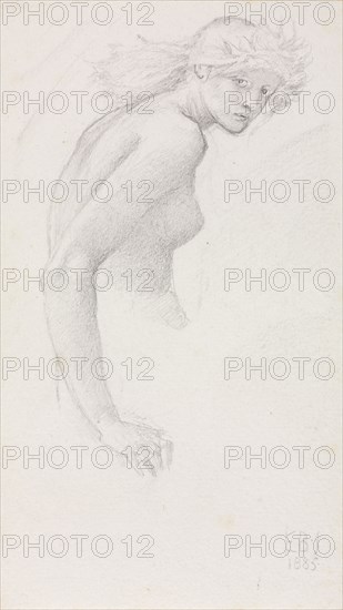 Study of a Female Figure, 1885. Edward Burne-Jones (British, 1833-1898). Graphite; sheet: 21.9 x 12.5 cm (8 5/8 x 4 15/16 in.)