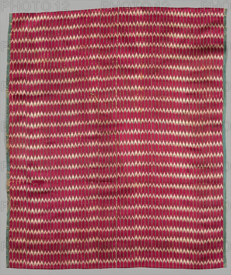 Fragment (Mashru: Textile made for Muslim Market), 1800s - early 1900s. India, Surat, 19th - early 20th century. Warp ikat, satin and complementary warp weave; silk and cotton; overall: 71.1 x 61.9 cm (28 x 24 3/8 in.)