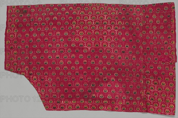 Brocade, 1700s - 1800s. India, Benares ?, 18th-19th century. Brocade, Kimkhwab; silk and cotton; overall: 49.5 x 78.7 cm (19 1/2 x 31 in.)