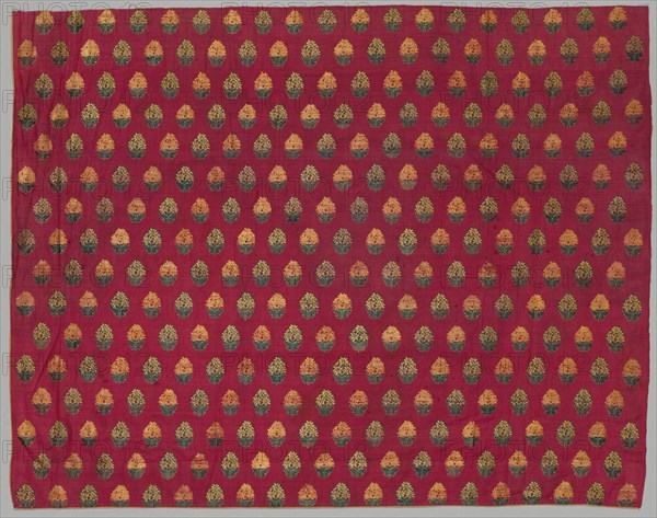 Brocade, 1700s or 1800s. India, Surat, 18th or 19th century. Brocade, "himru"; silk and cotton; overall: 67.3 x 81.3 cm (26 1/2 x 32 in.)