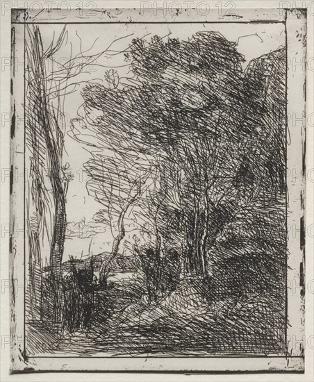 The Gallic Round, original impression 1857, printed in 1921. Jean Baptiste Camille Corot (French, 1796-1875). Cliché-verre; sheet: 20 x 16.3 cm (7 7/8 x 6 7/16 in.); image: 18.4 x 14.4 cm (7 1/4 x 5 11/16 in.).