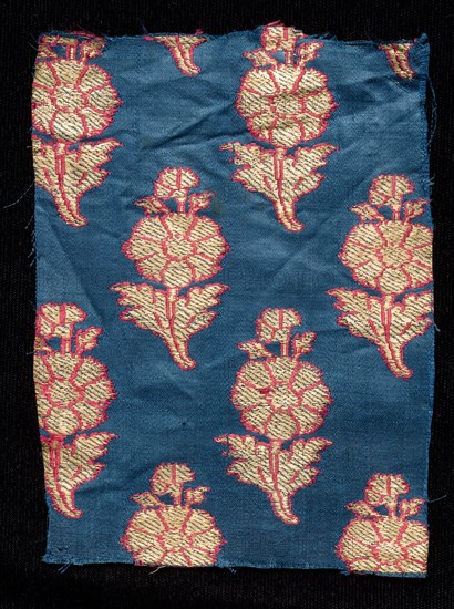 Brocade, 1800s. India, Benares ?, 19th century. Brocade, "kimkhwab"; silk and gold; overall: 12.7 x 9.5 cm (5 x 3 3/4 in.).