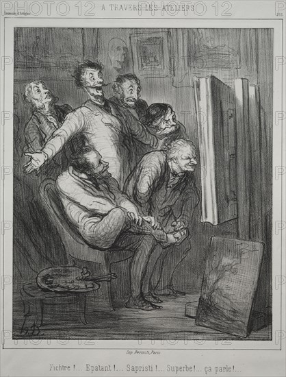 Souvenirs d'Artistes: Through the Studios, 1862. Honoré Daumier (French, 1808-1879). Lithograph; sheet: 44.2 x 31.9 cm (17 3/8 x 12 9/16 in.); image: 25.2 x 21 cm (9 15/16 x 8 1/4 in.)