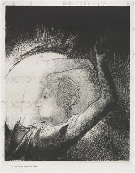 The Apocalypse of Saint John:  A Woman Clothed with the Sun, 1899. Odilon Redon (French, 1840-1916). Lithograph