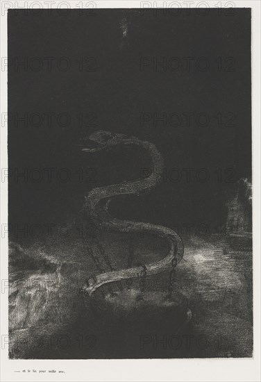 The Apocalypse of Saint John:  And Chained Him for a thousand Years, 1899. Odilon Redon (French, 1840-1916). Lithograph