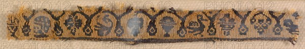 Fragment, Sleeve Ornament from a Tunic, 500s - early 600s. Egypt, Byzantine period, 6th-early 7th century. Tapestry (probably originally inwoven in tabby ground); wool; overall: 2.5 x 16 cm (1 x 6 5/16 in.)