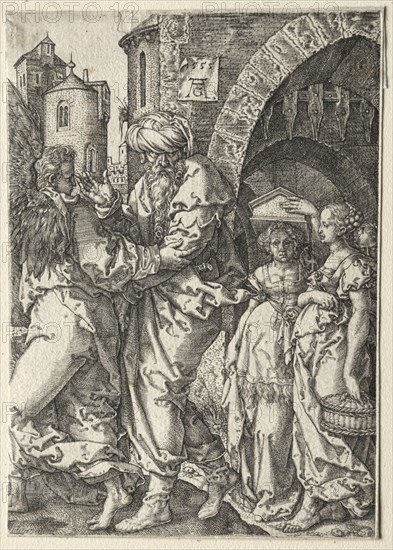 The Story of Lot:  Lot and His Family Fleeing Sodom, 1555. Heinrich Aldegrever (German, 1502-1555/61). Engraving