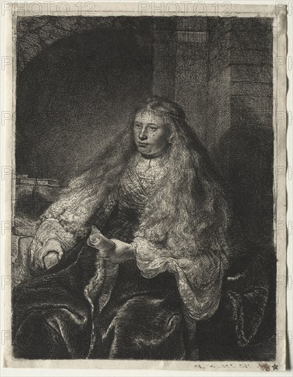The Great Jewish Bride, 1634. Rembrandt van Rijn (Dutch, 1606-1669). Etching with drypoint and engraving; sheet: 23.1 x 18 cm (9 1/8 x 7 1/16 in.); platemark: 22.1 x 17 cm (8 11/16 x 6 11/16 in.)