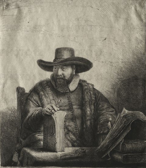 Cornelis Claesz Anslo, Mennonite Preacher, 1641. Rembrandt van Rijn (Dutch, 1606-1669). Etching and drypoint; sheet: 18.7 x 15.8 cm (7 3/8 x 6 1/4 in.)