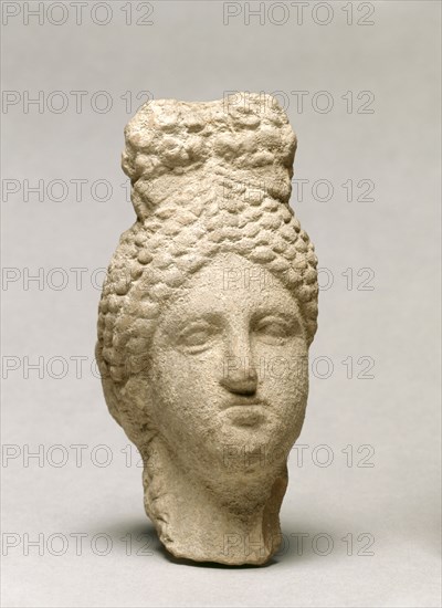 Woman's Head, 300s BC. Greece, Sicily (?), 4th Century BC. Terracotta; overall: 14.5 cm (5 11/16 in.).