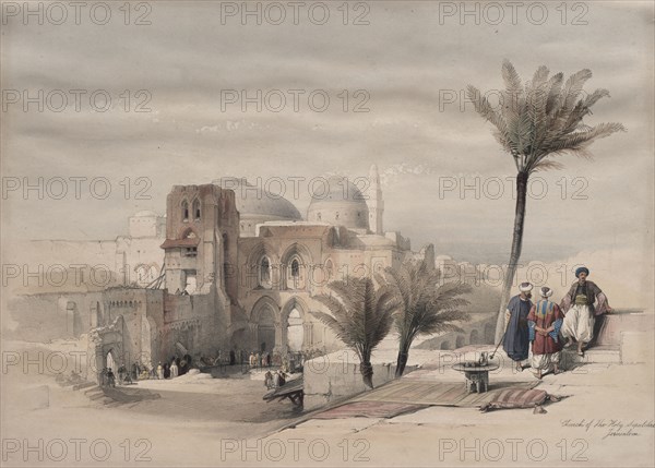 Church of the Holy Sepulchre, Jerusalem, 1839. David Roberts (British, 1796-1864). Color lithograph