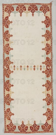 Pillow Cover, 1700s. Greece, Cyclades Islands, Amorgos, 18th century. Embroidery: silk on linen tabby ground; overall: 110.5 x 42 cm (43 1/2 x 16 9/16 in.).