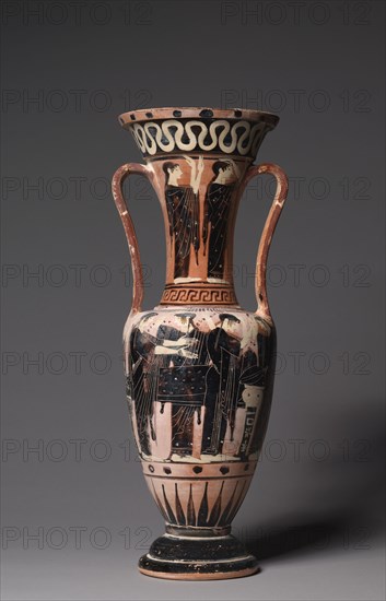 Loutrophoros, c. 500 BC. Greece, late 6th Century BC. Black-figure terracotta; overall: 43.5 cm (17 1/8 in.).