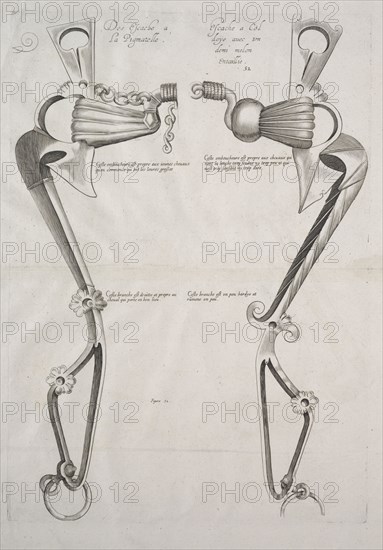 Diagram for Horse's Bit, 1700s. France, 18th century. Etching