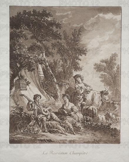 Rural Recreation, 1769. Jean Baptiste Le Prince (French, 1734-1781). Etching and aquatint; sheet: 58.5 x 43.5 cm (23 1/16 x 17 1/8 in.); platemark: 37.7 x 29.8 cm (14 13/16 x 11 3/4 in.)