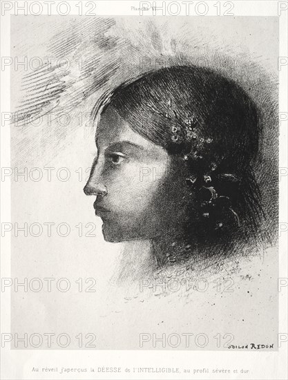 Homage to Goya:  Upon Awakening I Observed the Hard and Severe Profile of an Intelligent Goddess, 1885. Odilon Redon (French, 1840-1916). Lithograph