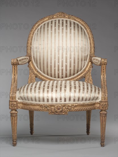 Pair of Armchairs (Fauteuils), c. 1765. Jean-Baptiste II Tilliard (French, 1797). Carved and gilded wood; overall: 101.9 x 73.7 x 63.5 cm (40 1/8 x 29 x 25 in.).
