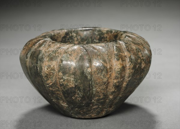 Minoan Petal Bowl, 1600-1500 BC. Crete, 17th-16th century BC. Stone; diameter: 12.2 cm (4 13/16 in.).