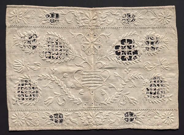 Strip, late 1800s. Denmark, late 19th century. Embroidery; cotton on linen; overall: 25.4 x 36.2 cm (10 x 14 1/4 in.)