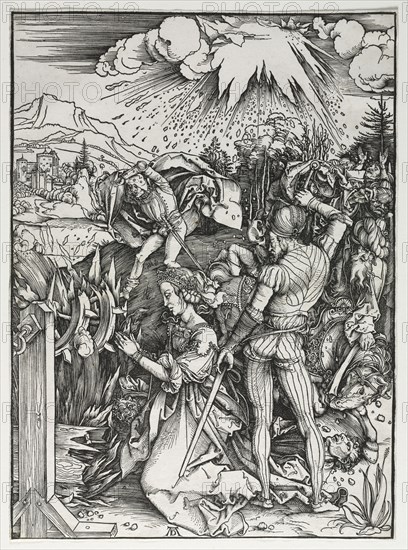 The Martyrdom of Saint Catherine of Alexandria, c. 1497. Albrecht Dürer (German, 1471-1528). Woodcut