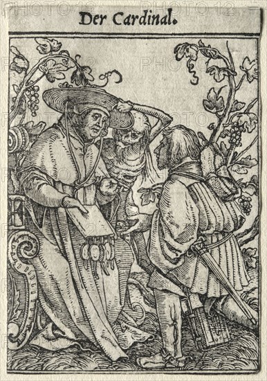 Dance of Death:  The Cardinal. Hans Holbein (German, 1497/98-1543). Woodcut